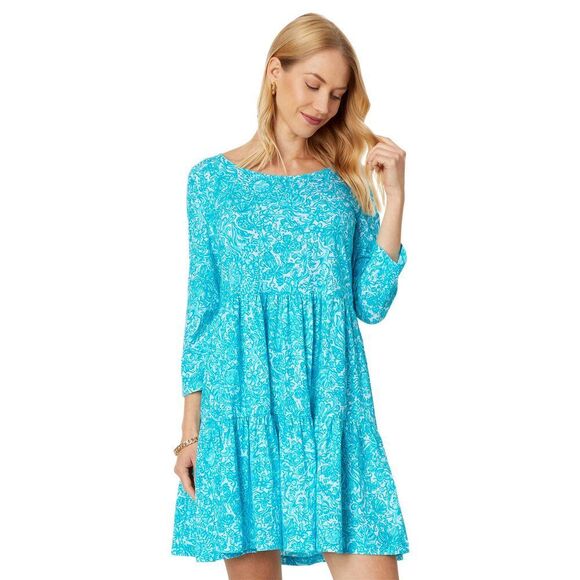 Lilly Pulitzer Geanna Dresses For Women Offers All Over Floral Print, 100% Cott